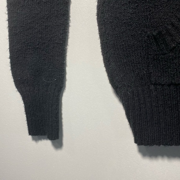 OP Womans Petite Small Black Long Sleeve Sweater Ribbed Stretch Pockets Casual - Picture 3 of 12